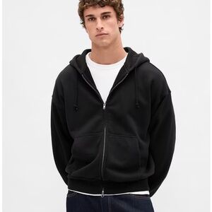 NWT Gap Men's Extra Heavyweight French Terry Zip Hoodie - Black L